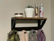 Wall Mounted Farmhouse Coat Rack And Wood Shelf. Mudroom, Entryway Hanger 18"