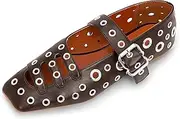 [Odetina] Women's Square Toe Ballet Flats Studded Metal Eyelet Perforated Hollow Out Buckle Mary Janes Shoes