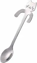 Tea Spoon Dessert Spoons 10pcs Stainless Steel Coffee Spoon Lovely Cute Cat Shape Teaspoon Dessert Snack Scoop Ice Cream Mini Spoons Tableware Kitchen Tools Silver