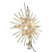 Kurt Adler 10-Light 14" Gold Glitter Capiz Bethlehem Star Treetop