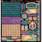 Graphic 45 Midnight Masquerade Set of 8 Sheets of 12x12 Paper & Stickers