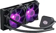 Cooler Master MasterLiquid LC240E RGB Close-Loop AIO CPU Liquid Cooler, 240mm Radiator, Dual Chamber RGB Pump, Dual MF120R RGB Fans, RGB Lighting for AMD Ryzen/Intel LGA1151