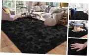 Black Rug for Bedroom Living Room, Area Rugs 4x6 Fluffy Bedroom Rug Carpet,
