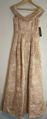 $495 NWT AIDAN MATTOX Off The Shoulder Gown Dress Size 2 Org (B-7)