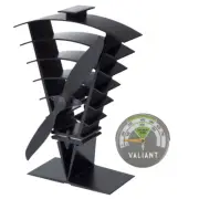 Valiant Vanquish Stove Fan & Magnetic Stove Thermometer in Green Bundle Set