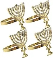 Hanukkah Dinner Decor Pack Jerusalem Napkin Rings Jewish Holiday Party Menorah Candle Napkin Holders