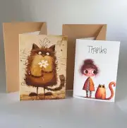 Charming Illustrated Greeting Cards Set