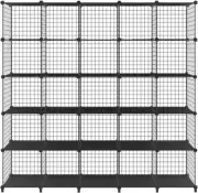 25 Cube Metal Wire Storage Grid Book Shelf Closet Organizer DIY Modular Shelv...