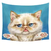 Cute Cats Art Drawings Brown Kitten Tapestry