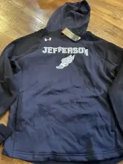 Under Armour Cold Gear Men's Blue Hooded Sweatshirt Size Small Jefferson Track
