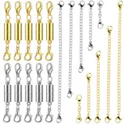 10 Pcs Chain Extension + Magnetic Lobster Buckle Jewelry Clasps Bracelet