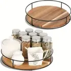 Versatile Rotating Storage Rack Spice Jar Storage Tray Countertop