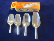 Vintage German Cast Aluminum 4pc Scoop 5-7" Set Unused Westmark Viersatz Zz7