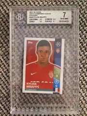topps ROOKIE #248 Kylian Mbappe 2017-18 Monaco Champions League sticker BGS PSA