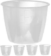 Outanaya 5Pcs Plastic Measuring Cup with Transparent Scale for Accurate Measurement of Rice Flour and Dairy Durable Kitchen Tool for Rice Cooker Use