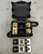 Twin Midi Fuse Holder suits - Dual Battery Installation inc 2 X 80 Amp fuses