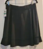 INC International Concepts Women's Skirt Flare Pull-on Black Skirt Large NWT