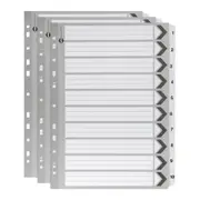 3x Marbig 1-10 Tab A4 File Ring Binder Plastic Divider Page Organiser Black/WHT