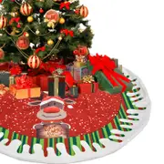 Christmas Tree Skirt Base Faux Fur Xmas Floor Mat Decoration