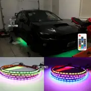6Pcs RGB Car Strip Light Chasing Waterproof Underglow Music Bluetooth For Subaru