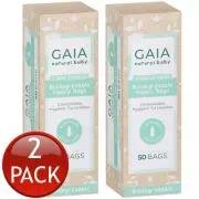 2 x Gaia Natural Baby Biodegradable Nappy Bags Disposable Waste Sacks 50 Pack
