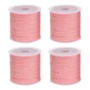 4 Rolls Nylon String Cord 45 Yards 0.8mm Nylon Cord Beading, Light Pink