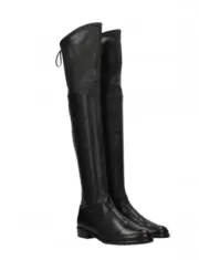 Stuart Weitzman NEW Lowland Nero Black Leather Over Knee OTK Boots 4 $895