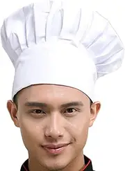 [Hyzrz] Chef Hat Adult Adjustable Elastic Baker Kitchen Cooking Chef Cap for Adult/Kids