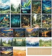 Blank Cards with Envelopes All Occasion,Whimsical Watercolor illustration Design Blank Greeting Cards 4x6,40Pack -Blank Greeting Cards,Note Cards with Matching Peel-and-Seal Rustic