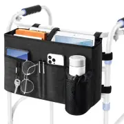 Walker Bag Multi Pockets Folding Walker Basket Tote Bag with Cup Holder Hand-...