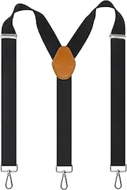 [Cedrainy] Suspenders for Men 3 Swivel Hooks 1.4 Inch Wide Adjustable Elastic Braces with Heavy Duty Belt Loops