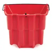 WaveBrake Mop Bucket 4.5 Gal Square Durable Dirty Water Web Molded Plastic Red