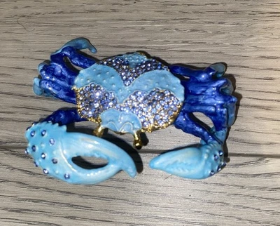Crab Jewelry Trinket Boxes Hinged Animal Jeweled Trinket Box Decorative Crab Col