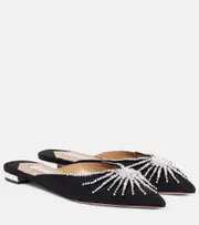 [Aquazzura] Aquazzura Sunshine embellished mules AU 6 black