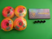 Snot Wheel Co Pink/Yellow Swirls Skateboard Wheels 52mm + Firewheel ABEC 11's