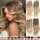 CLEARANCE Glue Tape In Balayage Ombre Real Remy Human Hair Extensions Skin Weft
