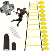 1 Set Soccer Training Agility Ladder Set Logo Dish Resistance Parachute Ground N