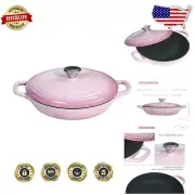 Charming Enameled Cast Iron Braiser - 3 Quart, Ideal for Stews and Searing