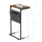 Vantic C Shaped End Table, Small Side Table for Couch and Recliner, Slide Und...