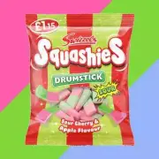 Swizzels Squashies Drumstick Sour Cherry & Apple Foam Gummy Candy 120g - From UK