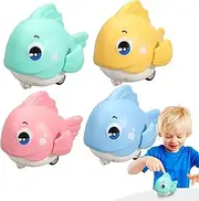 Pull-Back Fish Toy, Push Toy, Sea Animal Playset, Interactive Fun, Children Development, Learning & Crawling, Creative Design, Abs Material, 8.66x7.87 Inches