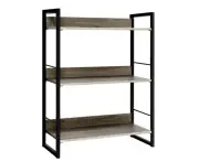 3 Tier Bookshelf Bookcase Display Shelves Unit Wooden Metal Rack Shelf Shelving 70.5x30x90cm