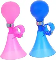2Pcs Small Bike Horn Colored Squeeze Horn for Adults Compact Air Squeeze Bugle for Mountain Road and Folding Bicycles Easy Install Loud Sound Fits