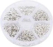 LUTER 1000PCS Open Jump Rings Metal O-Ring Connectors Silver for Jewelry Making Decoration Unbroken Elegant (4mm 5mm 6mm 7mm 8mm 10mm)