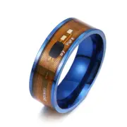 Blue NTAG213 Tag Multifunctional Intelligent Titanium Steel Smart Wear Finger Digital Rings for Men Women