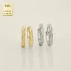 14K Solid Gold Diamond-Cut Hoop Earrings Cartilage Daith Helix Tragus Conch Rook