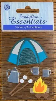 Essentials Camping Camp Fire Tent ⛺️Forest Tree Hot Coco Marshmallows Stickers