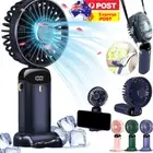 Portable Hand-held Fan Mini Folding Desk Fan Cooler Cooling USB Rechargeable AU