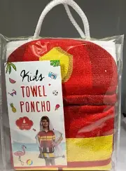 Kids FIREFIGHTER Towel Poncho - Kids Size: 4-8 - Multi-Use Towel & Poncho