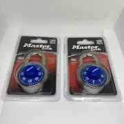NEW BLUE Master Locks 1506D Anti Shim Combination Locks 3/4" LOT OF 2